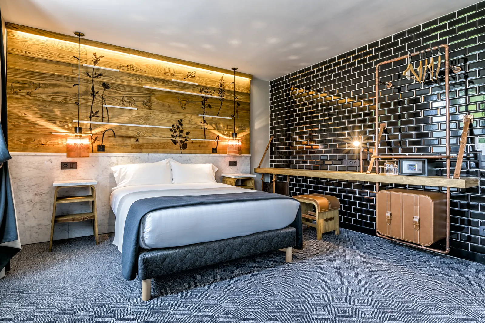 Chambre d'hôtel, Le Bœuf Couronné, photographié par Maxime Ledieu